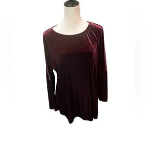 Adrienne Burgundy Velvet Long Sleeve Women’s L